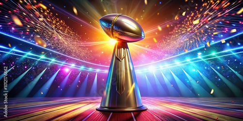 Elegant Super Bowl Trophy Vector Illustration for Sports Championship Celebrations and Designs