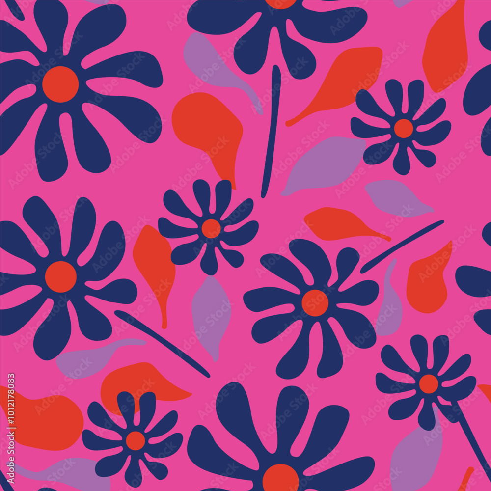 Fototapeta premium textile design with cute flowers pattern image
