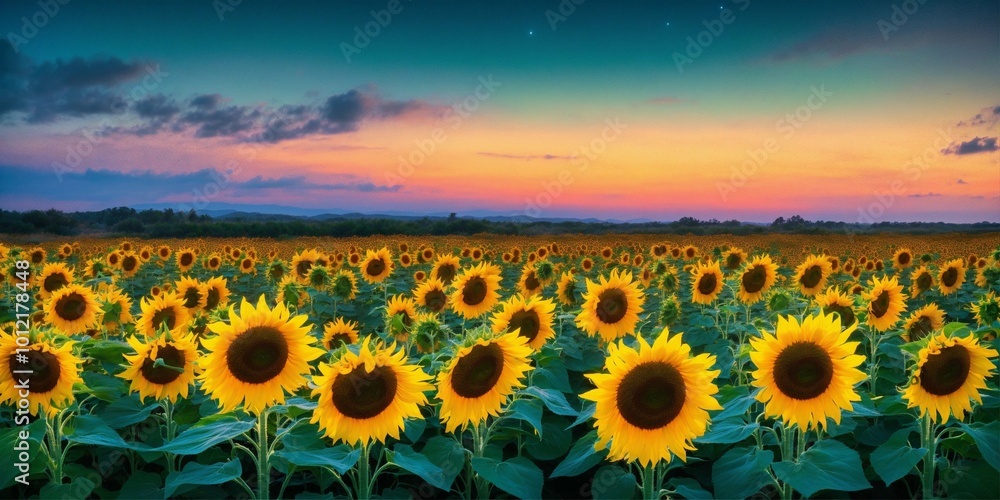 Obraz premium Nature and sunflower, AI generated picture 