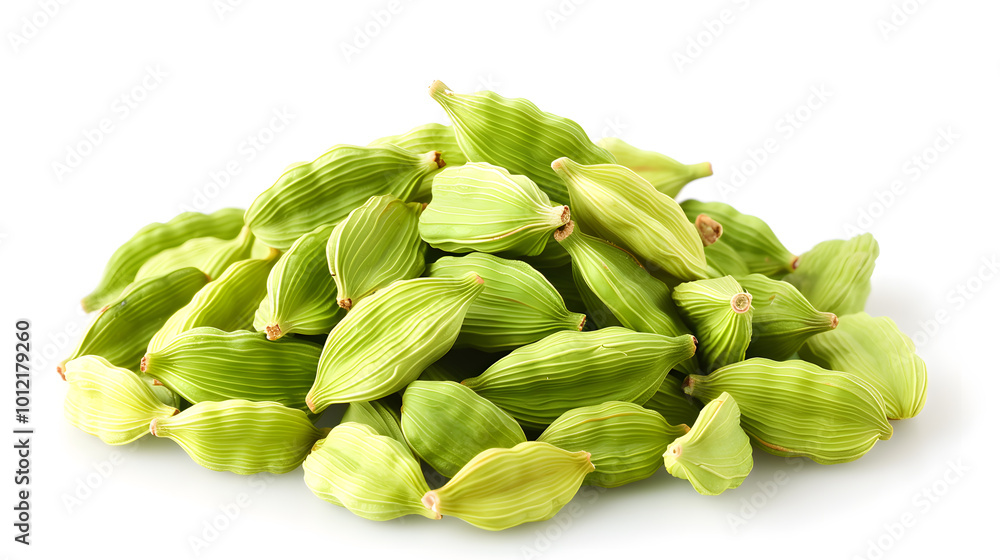Whole Cardamom Pods Emphasizing Their Distinctive Green Form | Aromatic Spice for Flavorful Cooking and Traditional Recipes Whole Cardamom Pods Emphasizing Their Distinctive Green Form | Aromatic Spice for Flavorful Cooking and Traditional Recipes