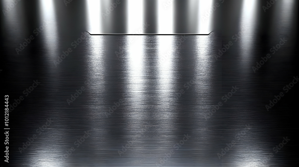 Obraz premium Metallic Background with Horizontal Stripes and Lights