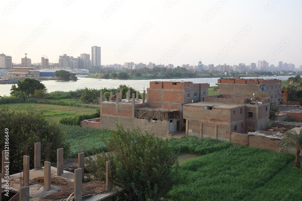 Obraz premium The Nile bank before sunset