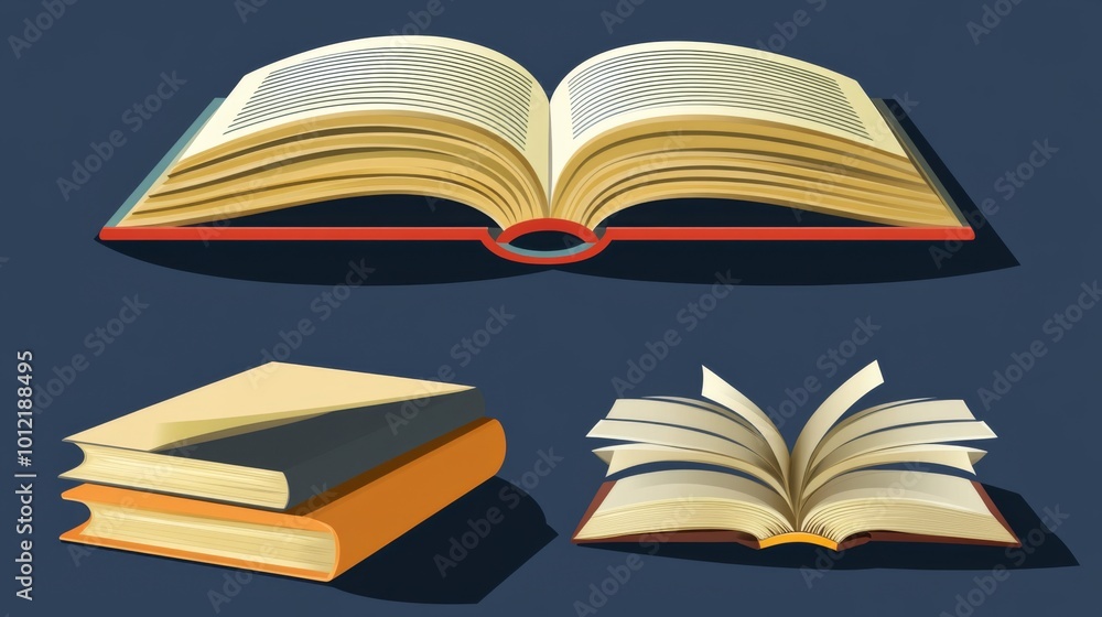 Fototapeta premium White Book Cover Template Flat Lay on Blue Background in Minimalistic Style, Featuring Simple Design Without Shadows or Text.