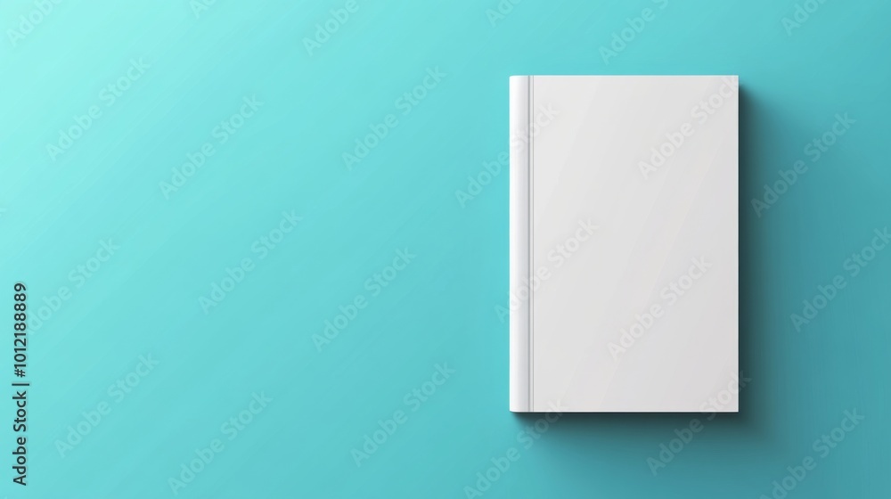 White Book Cover Template Flat Lay on Blue Background in Minimalistic Style, Featuring Simple Design Without Shadows or Text.
White Book Cover Template Flat Lay on Blue Background in Minimalistic Style, Featuring Simple Design Without Shadows or Text.