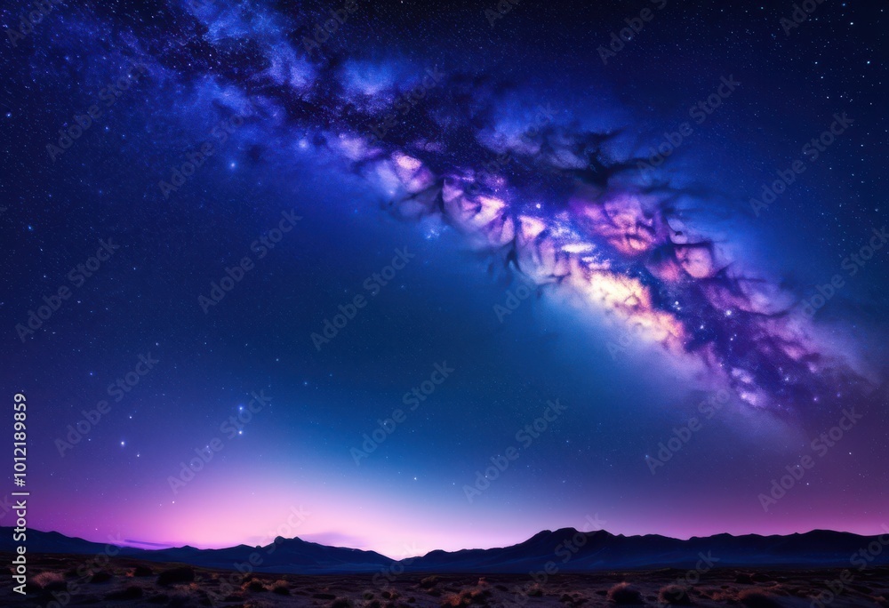 Fototapeta premium stunning night sky display featuring shimmering stars celestial elements under vast blanket darkness, big, brightness, colors, cloud, cosmic, deep, dreamy