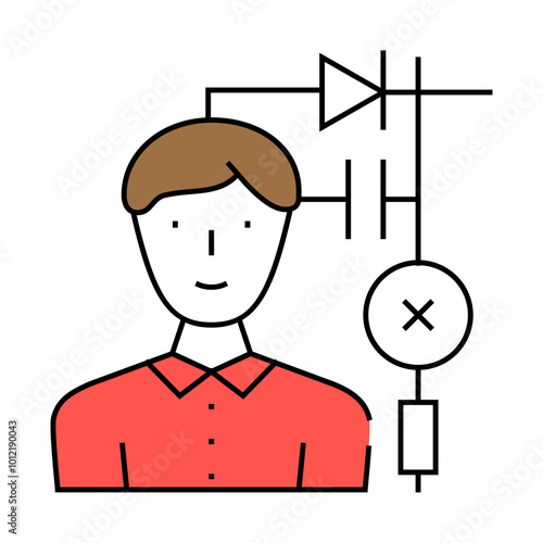 engineer worker line icon vector. engineer worker sign. isolated symbol illustration