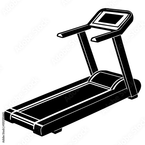 3d render of a black and white treadmill