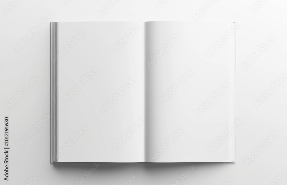 Realistic White Book Mockup on a Gray Background, Featuring a Blank Magazine Cover Template Realistic White Book Mockup on a Gray Background, Featuring a Blank Magazine Cover Template