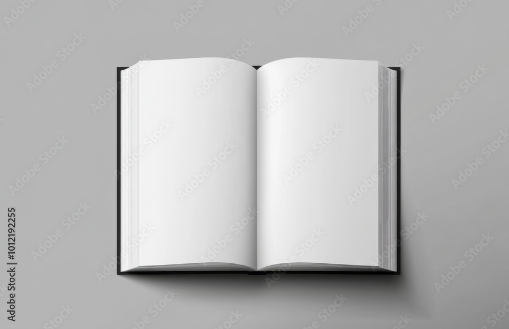 White Book Mockup on Gray Background Featuring Blank Magazine Cover Template with Space White Book Mockup on Gray Background Featuring Blank Magazine Cover Template with Space
