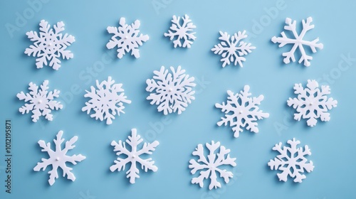 These are cute white snowflakes on a red background. They're perfect for adding a festive touch to your Christmas banners, cards, or New Year's decorations.