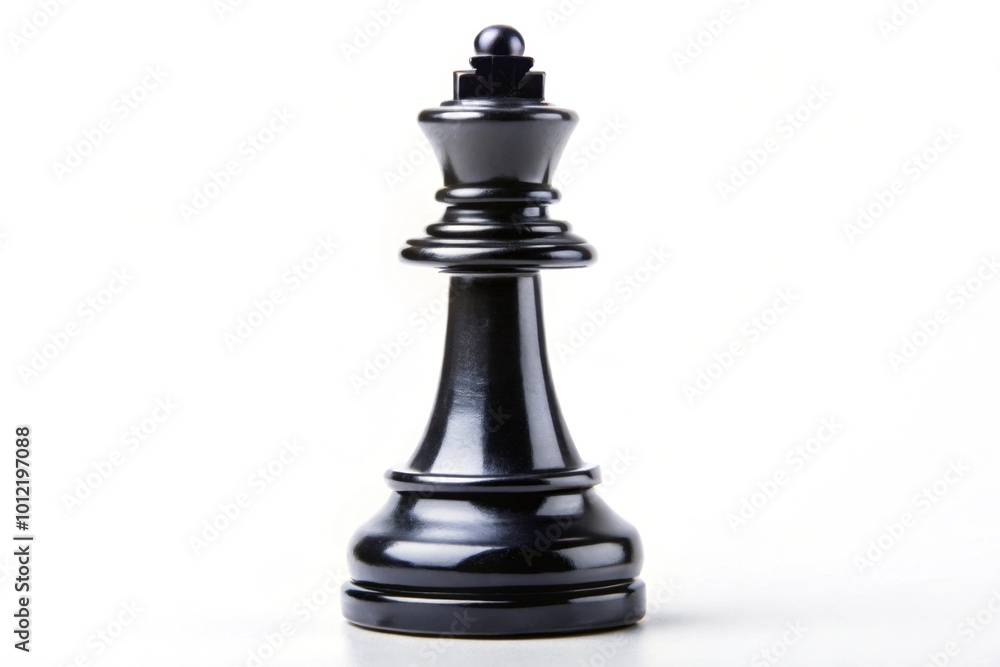 Black chess piece on white background Black chess piece on white background