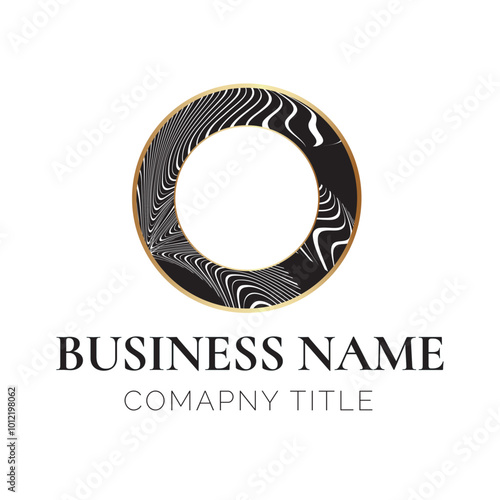 Zebra Print African Style Initial Letter Round Business Logo photo