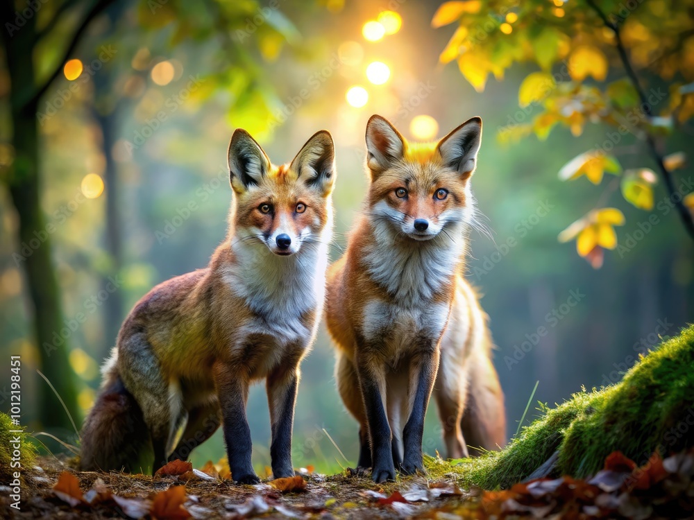 Enigmatic Foxes with Two Tails in a Mystical Forest Setting Captivating Nature Lovers Everywhere Enigmatic Foxes with Two Tails in a Mystical Forest Setting Captivating Nature Lovers Everywhere
