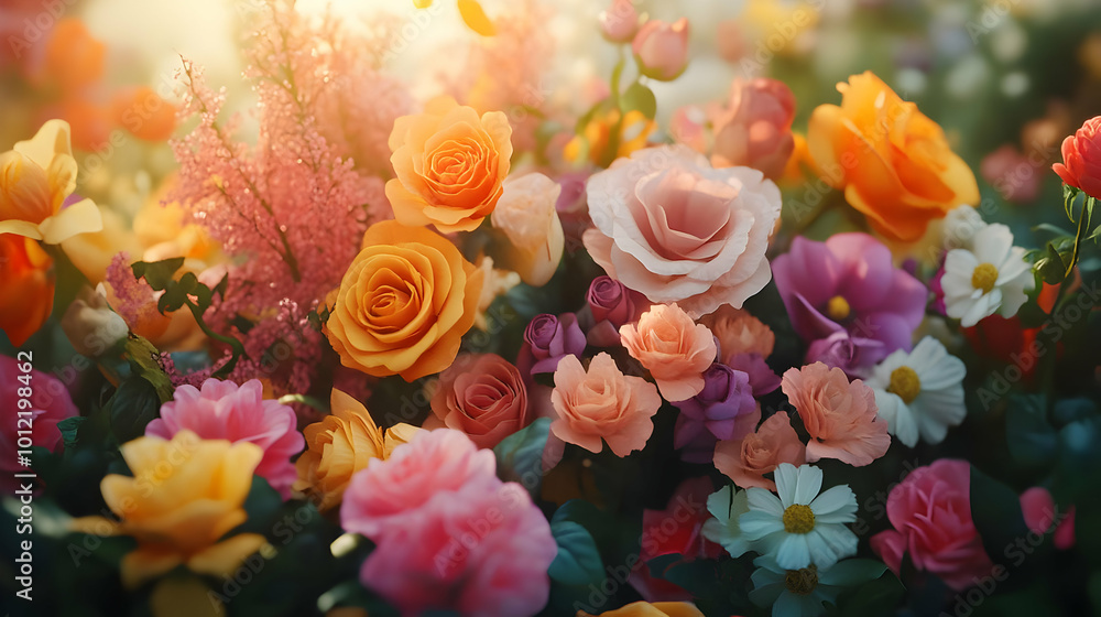Fototapeta premium Colorful Flower Bouquet Illustration