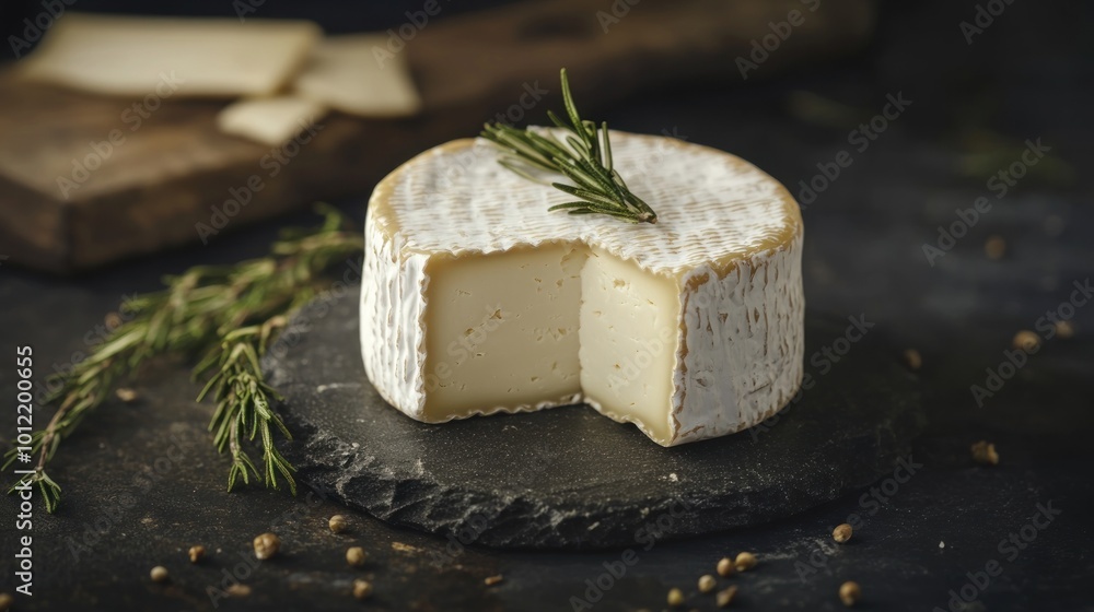 Creamy Brie Cheese on Slate Creamy Brie Cheese on Slate