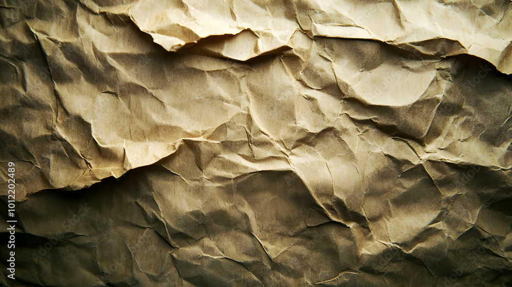 Fototapeta premium Brown Crumpled Paper Texture Background