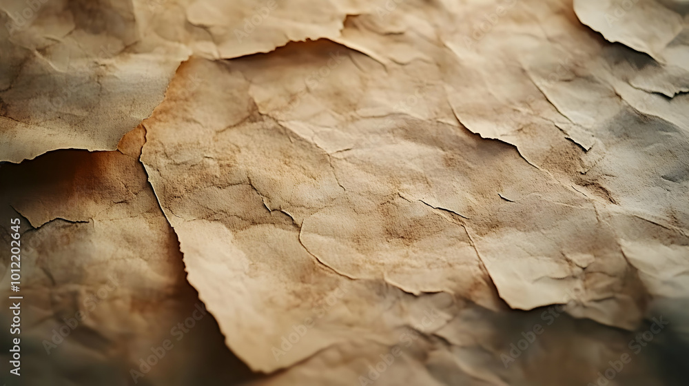 Close Up Crumpled Brown Paper Texture - Abstract Background Close Up Crumpled Brown Paper Texture - Abstract Background