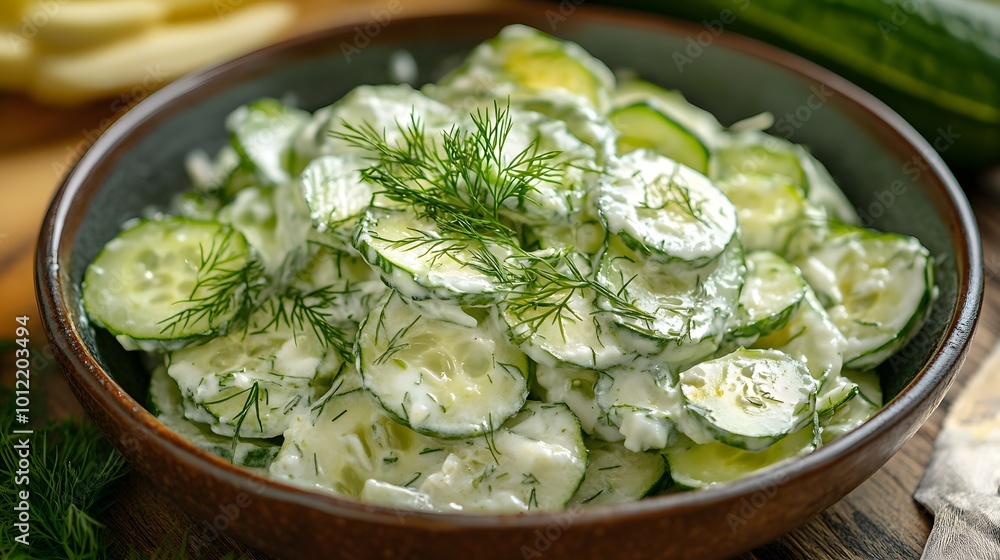 Creamy cucumber salad with dill Creamy cucumber salad with dill