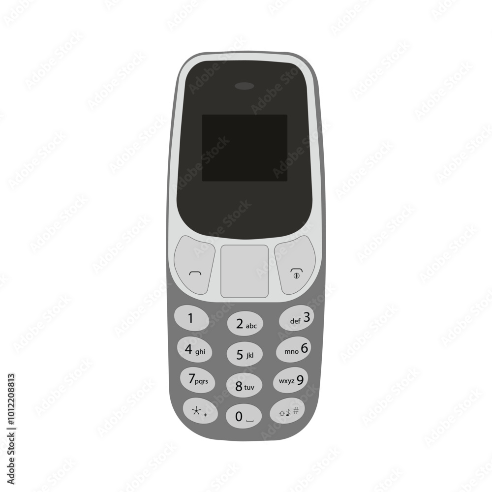 old-fashioned mobile phone, decorative art for trendy Y2K aesthetic, retro technology, vector design element. old-fashioned mobile phone, decorative art for trendy Y2K aesthetic, retro technology, vector design element.