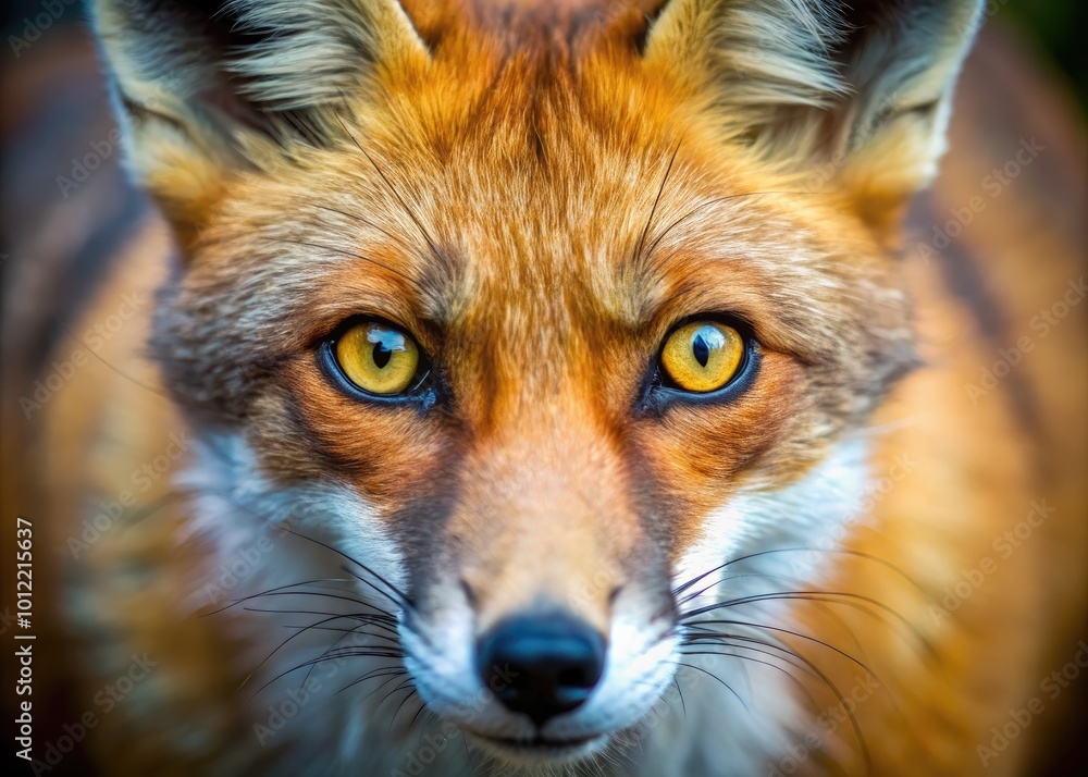 Fototapeta premium Fascinating Close-up of a Fox's Eyes Showcasing Their Unique Color and Captivating Expression