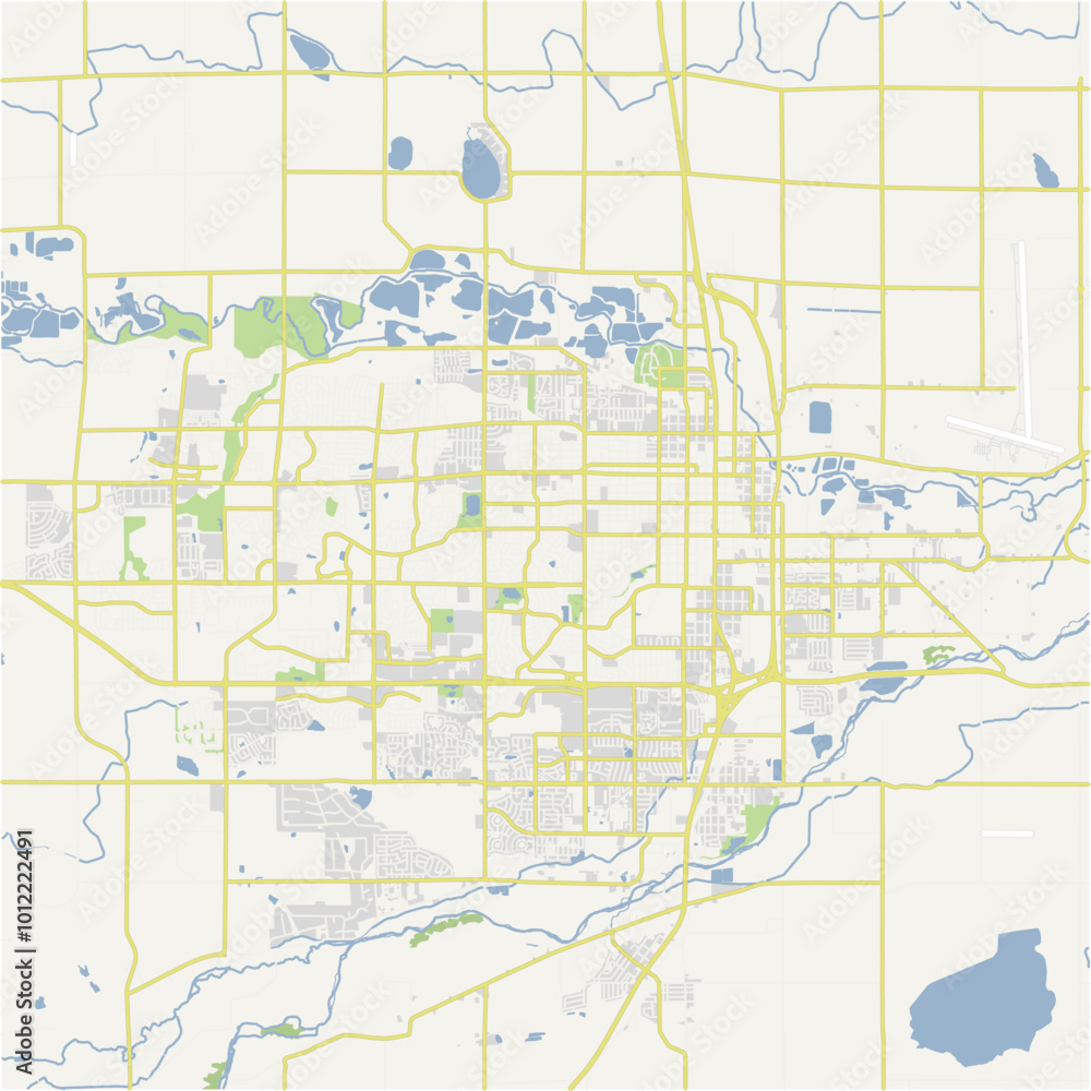 Obraz premium Map of Greeley in Colorado in a normal road map style. Contains layered vector with roads water, parks, etc.