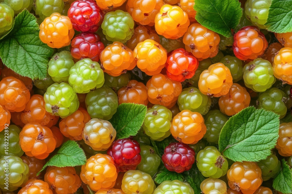 A close up of a bunch of red raspberries with green leaves in the background, generative ai image A close up of a bunch of red raspberries with green leaves in the background, generative ai image