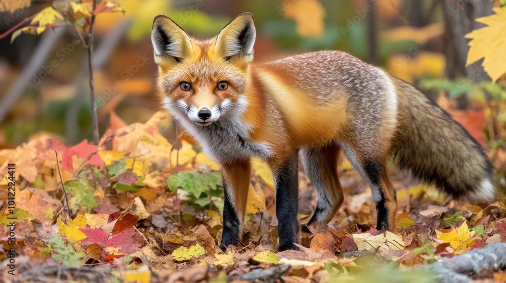 Red Fox in Autumn Foliage Red Fox in Autumn Foliage