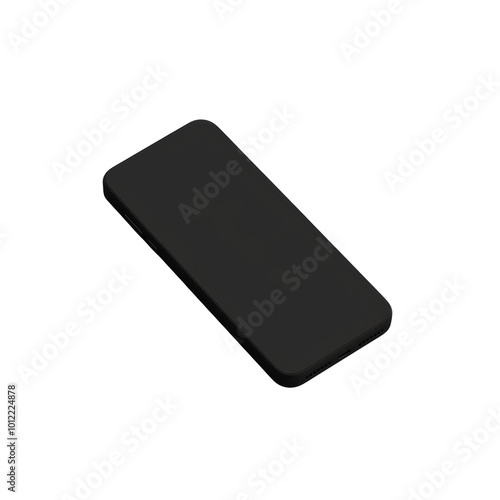 Black smartphone on a white isolated background, showcasing a minimalist design and sleek appearance. isolated on transparent background.