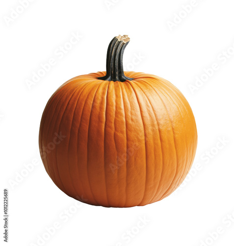 A vibrant orange pumpkin ready for autumn decorations and festive celebrations