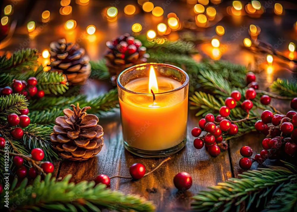 Flickering Candlelight Casting Warm Glow on Surrounding Space, Creating a Cozy and Serene Atmosphere Flickering Candlelight Casting Warm Glow on Surrounding Space, Creating a Cozy and Serene Atmosphere