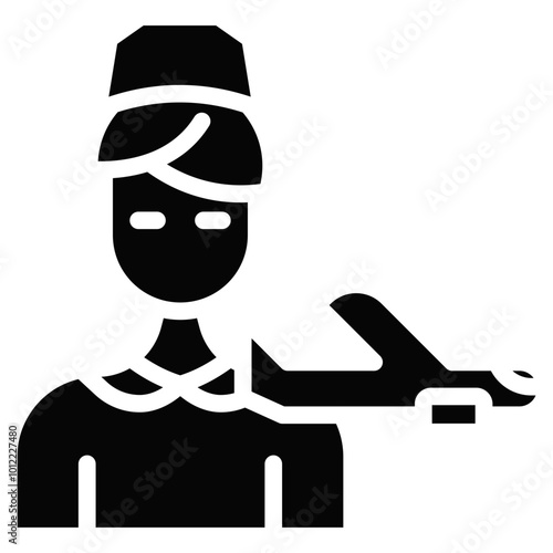 Air Hostess Vector Icons