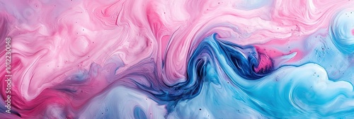 pink and blue paint swirl 