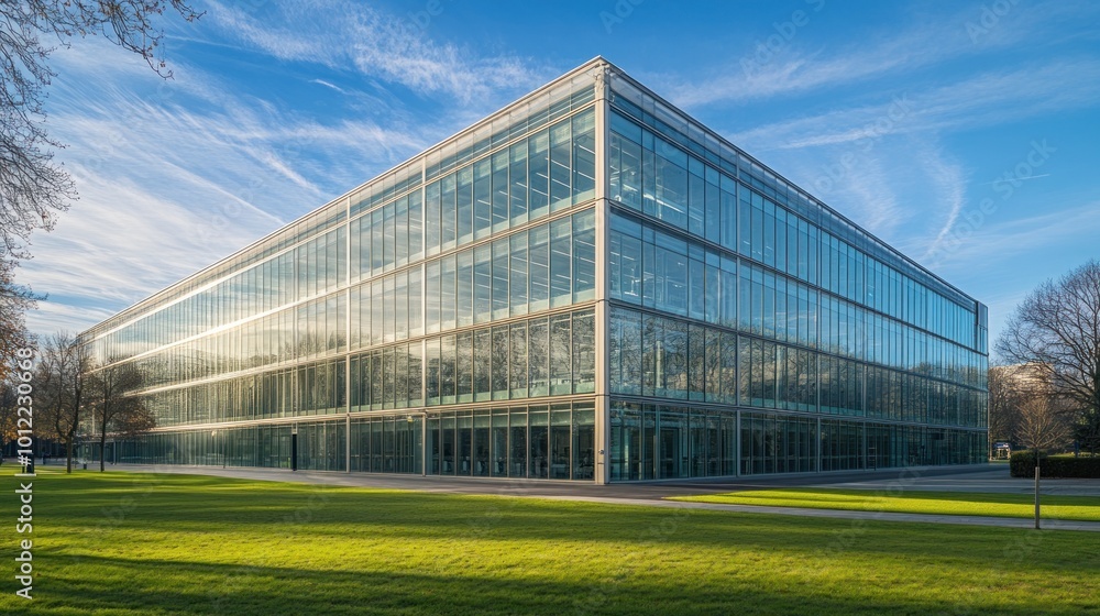 Modern Office Building with Glass Facade Modern Office Building with Glass Facade