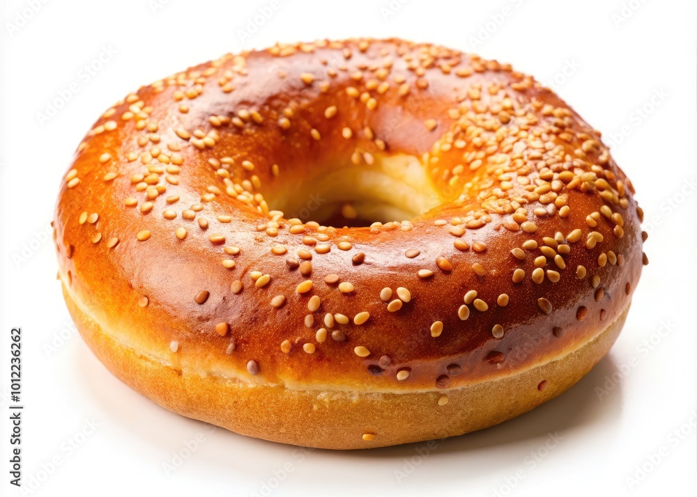 Freshly Baked Bagel Isolated on White Background Perfect for Breakfast or Snack Food Photography Freshly Baked Bagel Isolated on White Background Perfect for Breakfast or Snack Food Photography