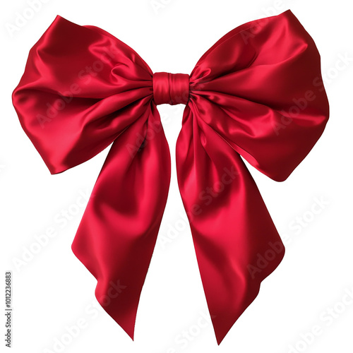 Large red satin bow perfect for gifts, decorations, or festive events during ...
