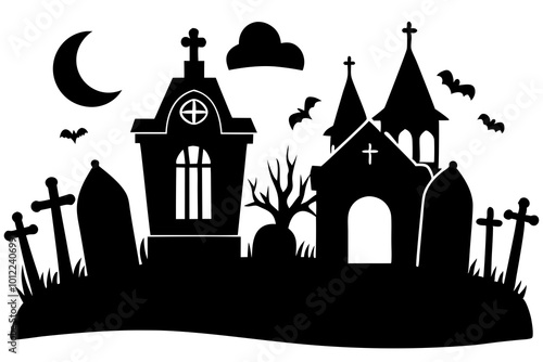 Stone tombstones. Ancient halloween cemetery gravestones and grave crosses, cartoon crypts, memorials with rip signatures, spooky mystery monument, funeral tidy vector isolated mausoleum set