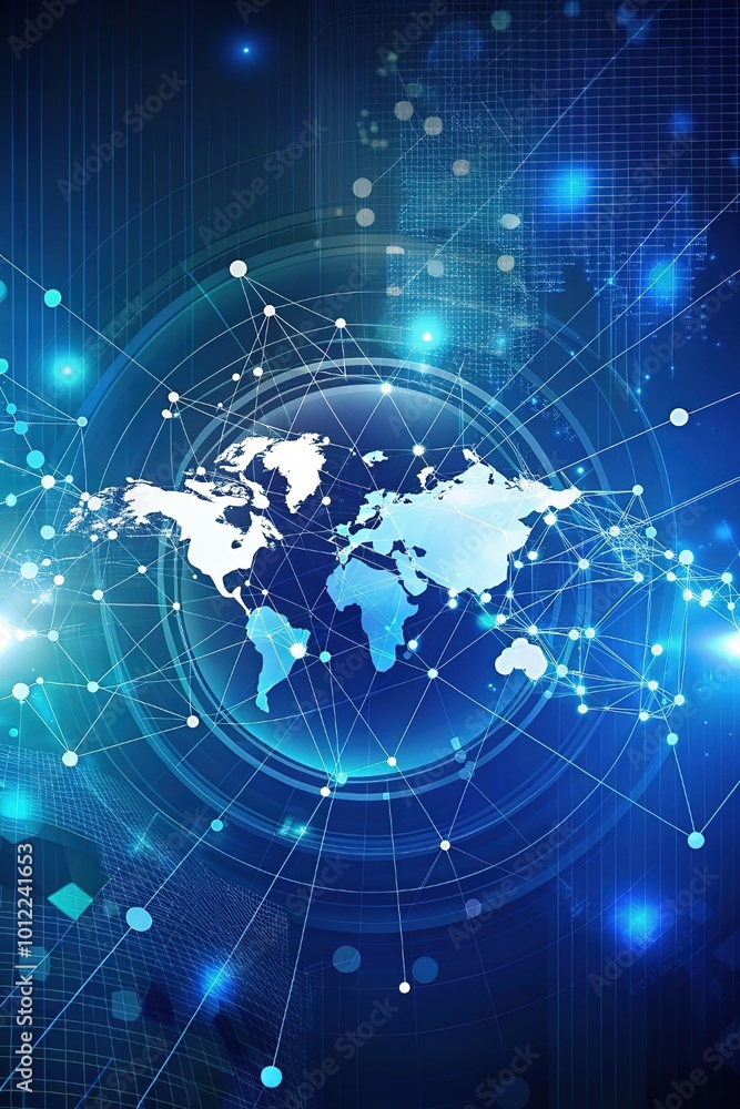 Digital technology, IoT Internet of Things, Global internet network and social media communication for digital marketing and global business. mobile banking via mobile app, wireless technology