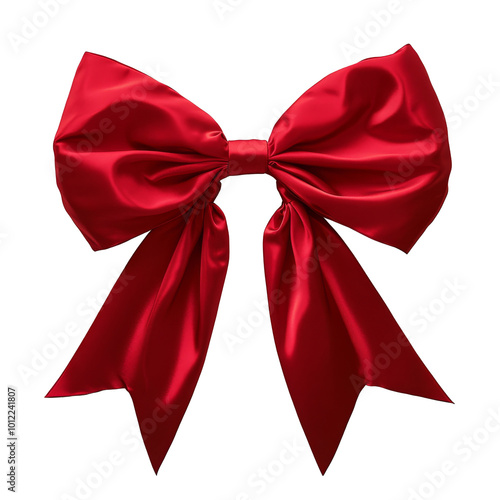 Large red satin bow perfect for gifts, decorations, or festive events during ...