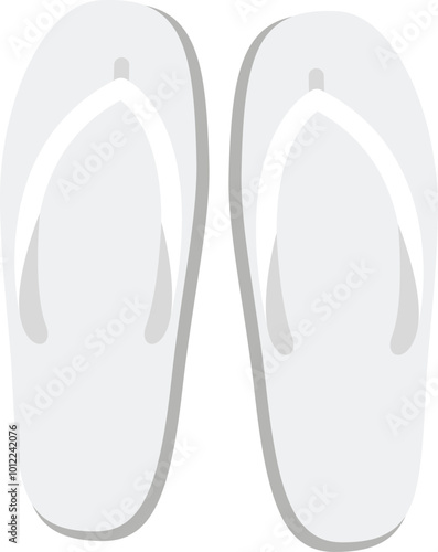 White slipper, beach sandals footwear icon.