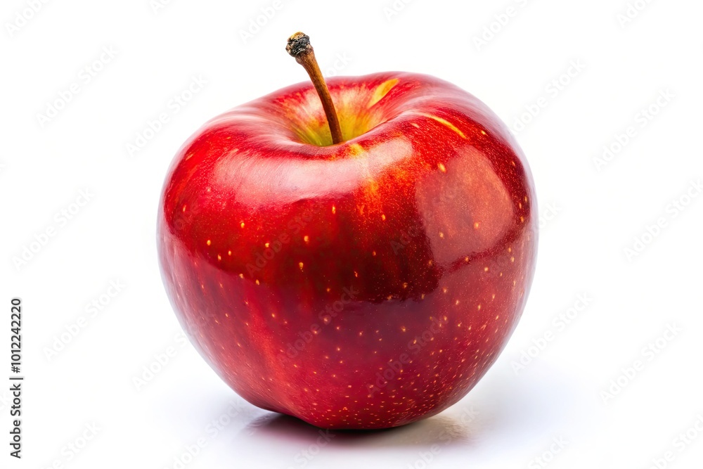 Fresh Red Apple Slice on a White Background Seen from the Side, Perfect for Healthy Eating Concepts Fresh Red Apple Slice on a White Background Seen from the Side, Perfect for Healthy Eating Concepts