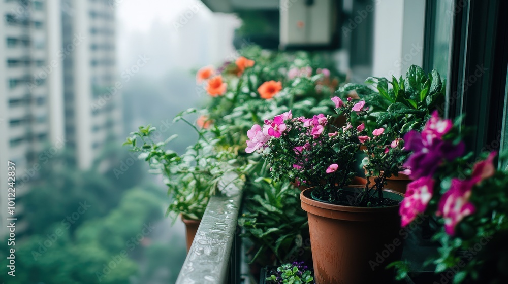 Fototapeta premium Flowers on Balcony