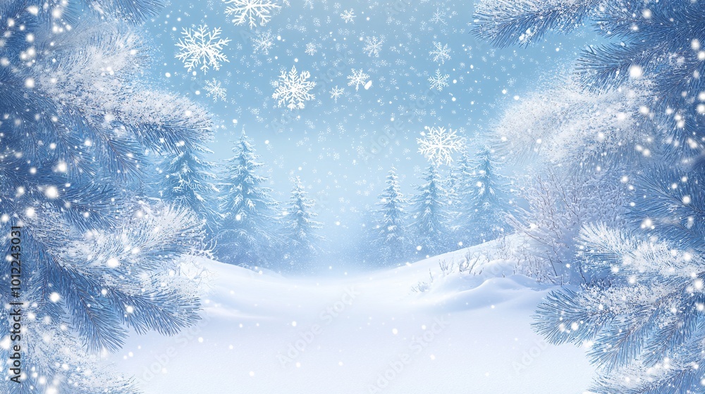 an outdoor snowy Christmas themed background with space in the middle to place a product for an advertisment an outdoor snowy Christmas themed background with space in the middle to place a product for an advertisment