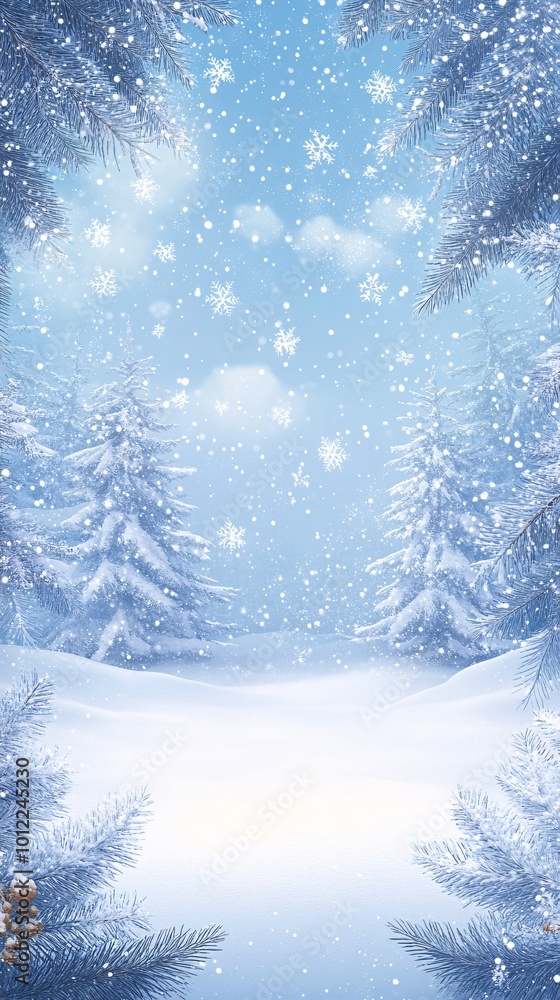 an outdoor snowy Christmas themed background with space in the middle to place a product for an advertisment an outdoor snowy Christmas themed background with space in the middle to place a product for an advertisment