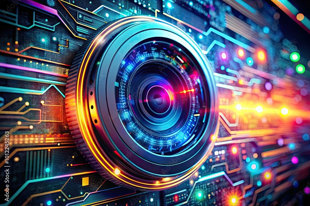 Futuristic Application Code Interface with Digital Elements and Abstract Technology Background Futuristic Application Code Interface with Digital Elements and Abstract Technology Background