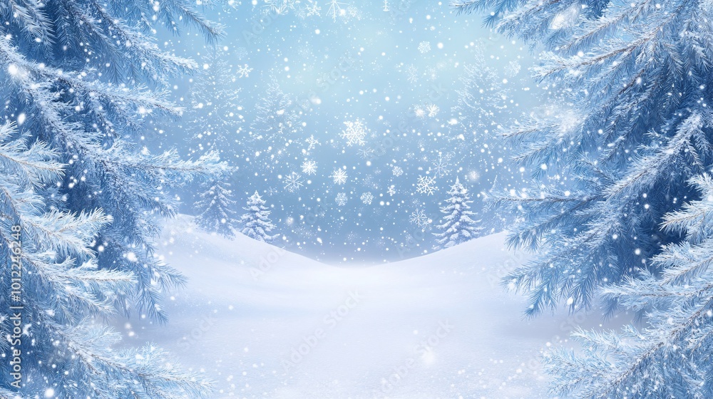 an outdoor snowy Christmas themed background with space in the middle to place a product for an advertisment an outdoor snowy Christmas themed background with space in the middle to place a product for an advertisment