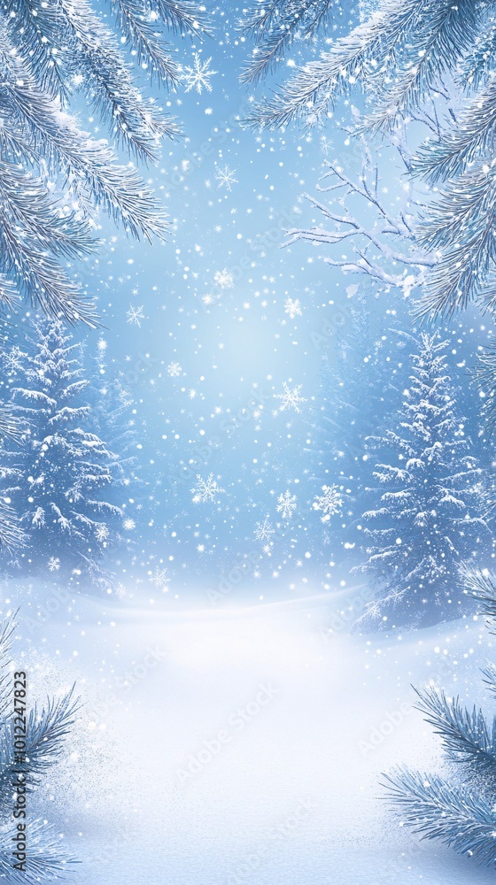 an outdoor snowy Christmas themed background with space in the middle to place a product for an advertisment an outdoor snowy Christmas themed background with space in the middle to place a product for an advertisment