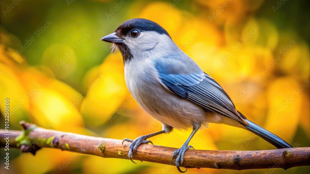 Gray Bird with Black Beak Perched on a Branch in Natural Habitat Captured in Beautiful Detail Gray Bird with Black Beak Perched on a Branch in Natural Habitat Captured in Beautiful Detail