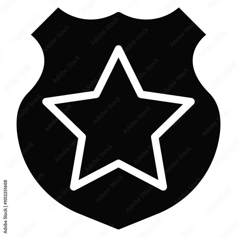 Obraz premium Police Badge Vector Icons