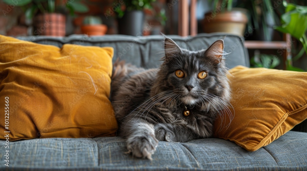 aesthetic big orange Maine Coon in a modern interior aesthetic big orange Maine Coon in a modern interior
