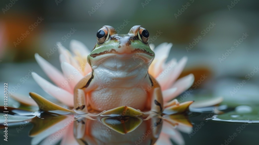 cute and very nice frog hoping in a pond cute and very nice frog hoping in a pond